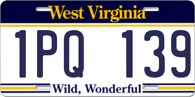 WV license plate 1PQ139