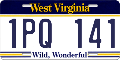WV license plate 1PQ141