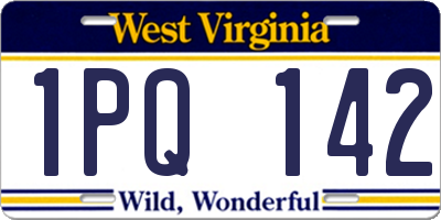 WV license plate 1PQ142