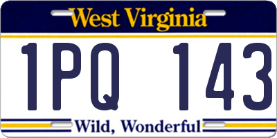 WV license plate 1PQ143