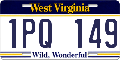WV license plate 1PQ149