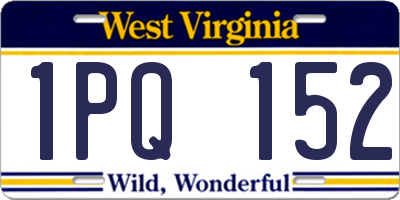 WV license plate 1PQ152