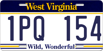 WV license plate 1PQ154