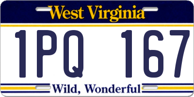 WV license plate 1PQ167