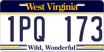 WV license plate 1PQ173