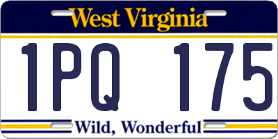 WV license plate 1PQ175