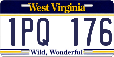 WV license plate 1PQ176