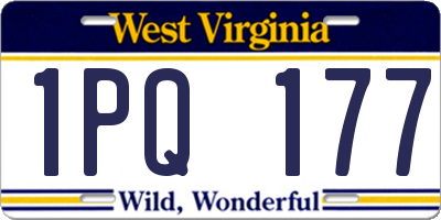 WV license plate 1PQ177