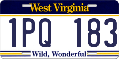 WV license plate 1PQ183