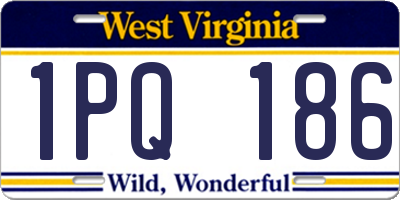 WV license plate 1PQ186