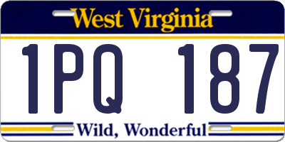 WV license plate 1PQ187