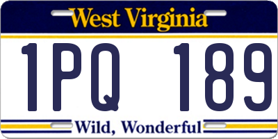 WV license plate 1PQ189