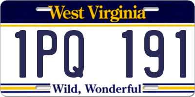WV license plate 1PQ191