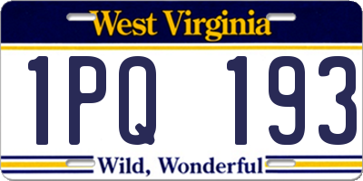 WV license plate 1PQ193