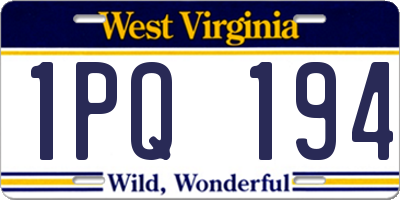 WV license plate 1PQ194