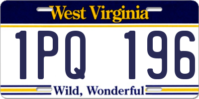 WV license plate 1PQ196