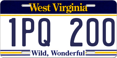 WV license plate 1PQ200