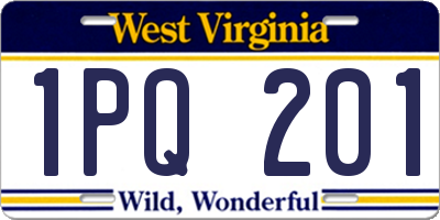 WV license plate 1PQ201