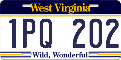 WV license plate 1PQ202