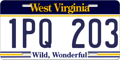 WV license plate 1PQ203