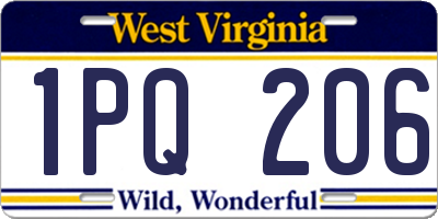 WV license plate 1PQ206