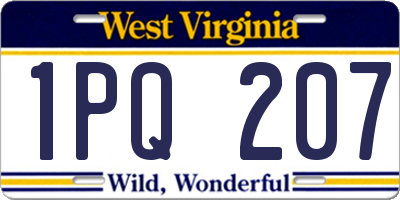 WV license plate 1PQ207