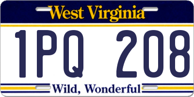 WV license plate 1PQ208