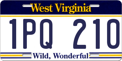 WV license plate 1PQ210