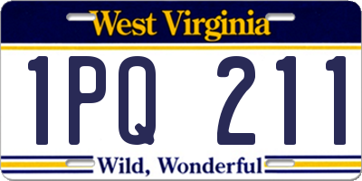 WV license plate 1PQ211