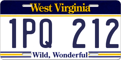 WV license plate 1PQ212