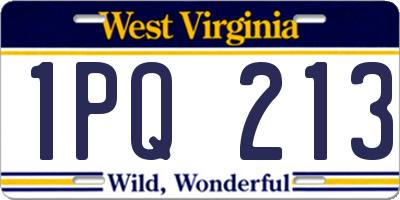 WV license plate 1PQ213