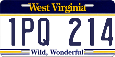 WV license plate 1PQ214