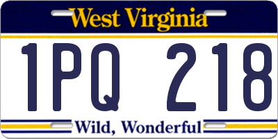 WV license plate 1PQ218