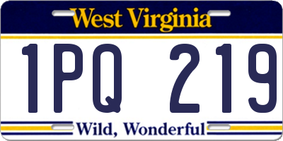 WV license plate 1PQ219