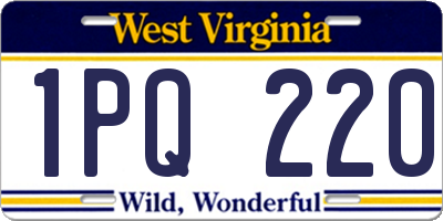 WV license plate 1PQ220