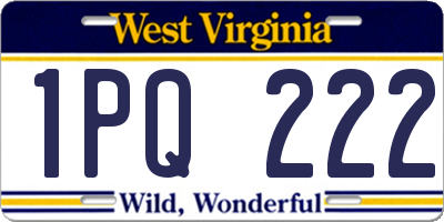 WV license plate 1PQ222