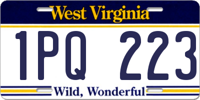 WV license plate 1PQ223