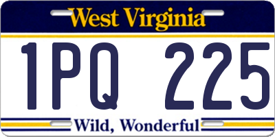 WV license plate 1PQ225