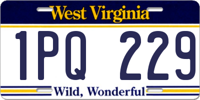 WV license plate 1PQ229