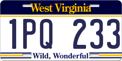 WV license plate 1PQ233
