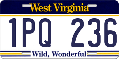 WV license plate 1PQ236
