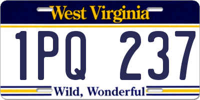 WV license plate 1PQ237