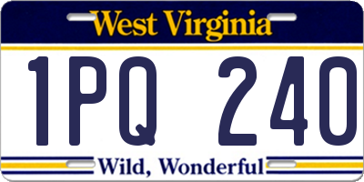 WV license plate 1PQ240