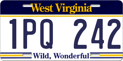WV license plate 1PQ242