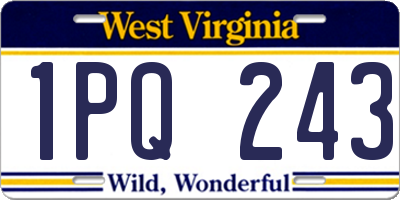 WV license plate 1PQ243