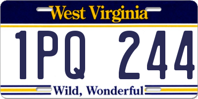 WV license plate 1PQ244