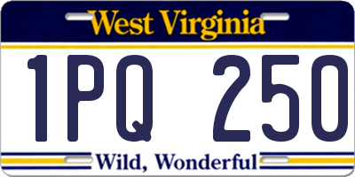 WV license plate 1PQ250
