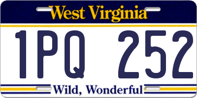 WV license plate 1PQ252