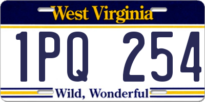 WV license plate 1PQ254