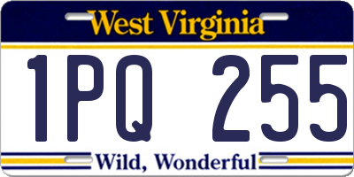 WV license plate 1PQ255